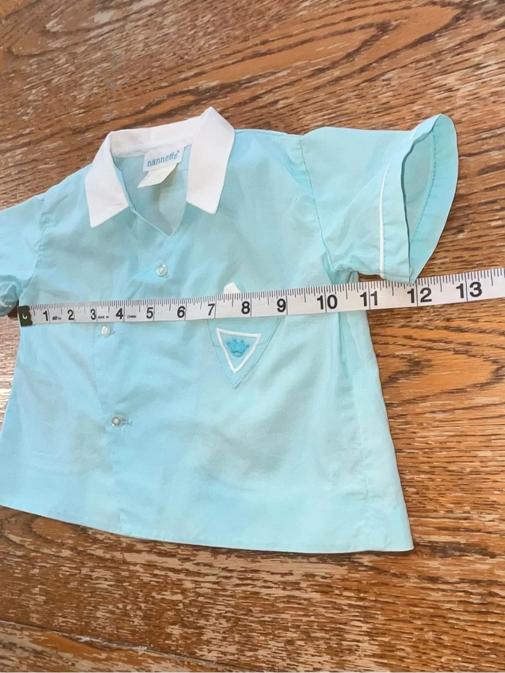 VINTAGE 60’s-70’s Nannette baby boy's two-piece short set Size 0-6 month